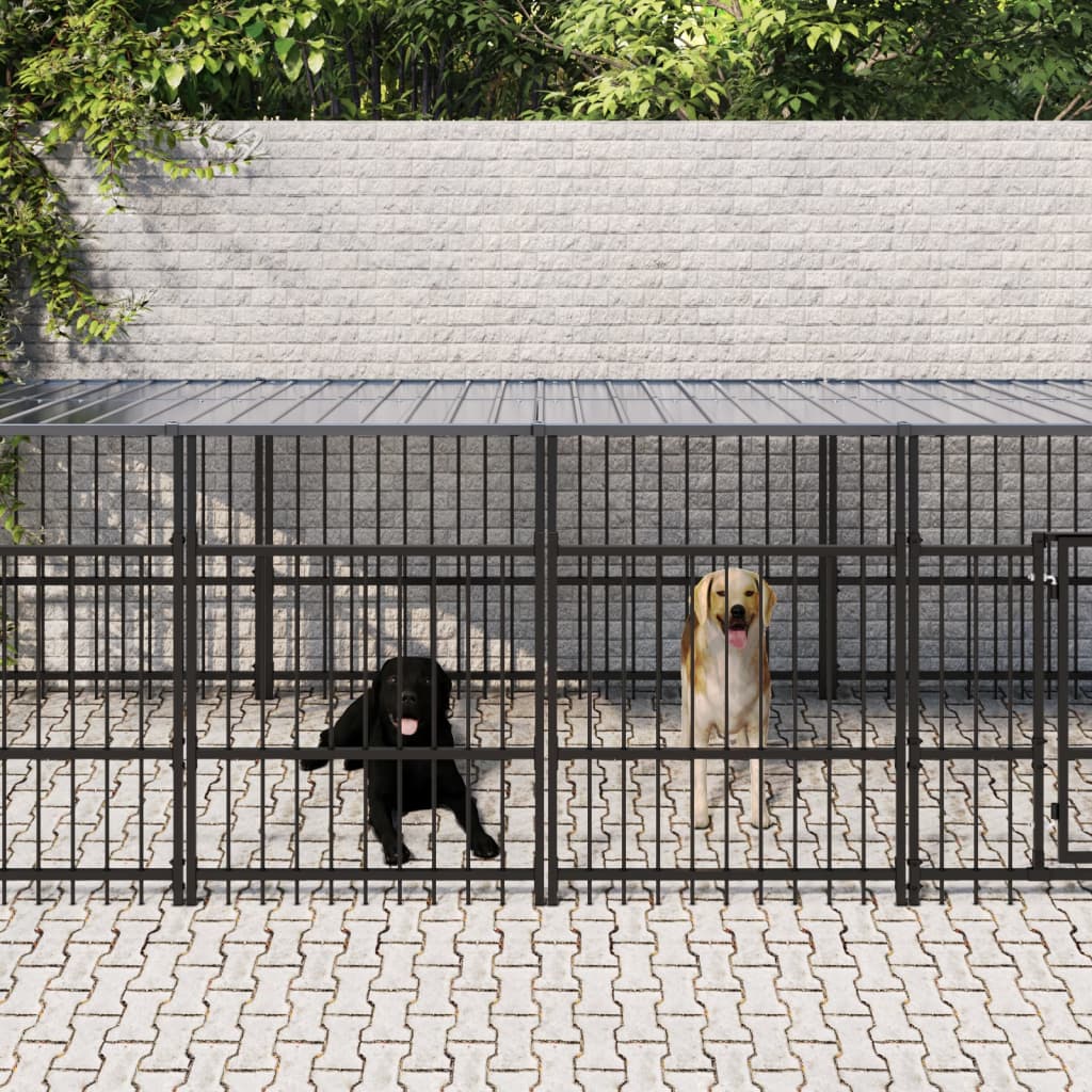 Gabbia Per Cani Da Esterno In Acciaio 15,02 M²