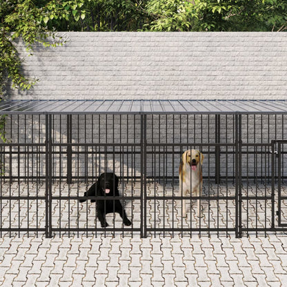 Gabbia Per Cani Da Esterno In Acciaio 15,02 M²