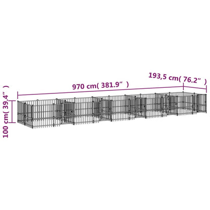 Gabbia Per Cani Da Esterno In Acciaio 18,77 M²