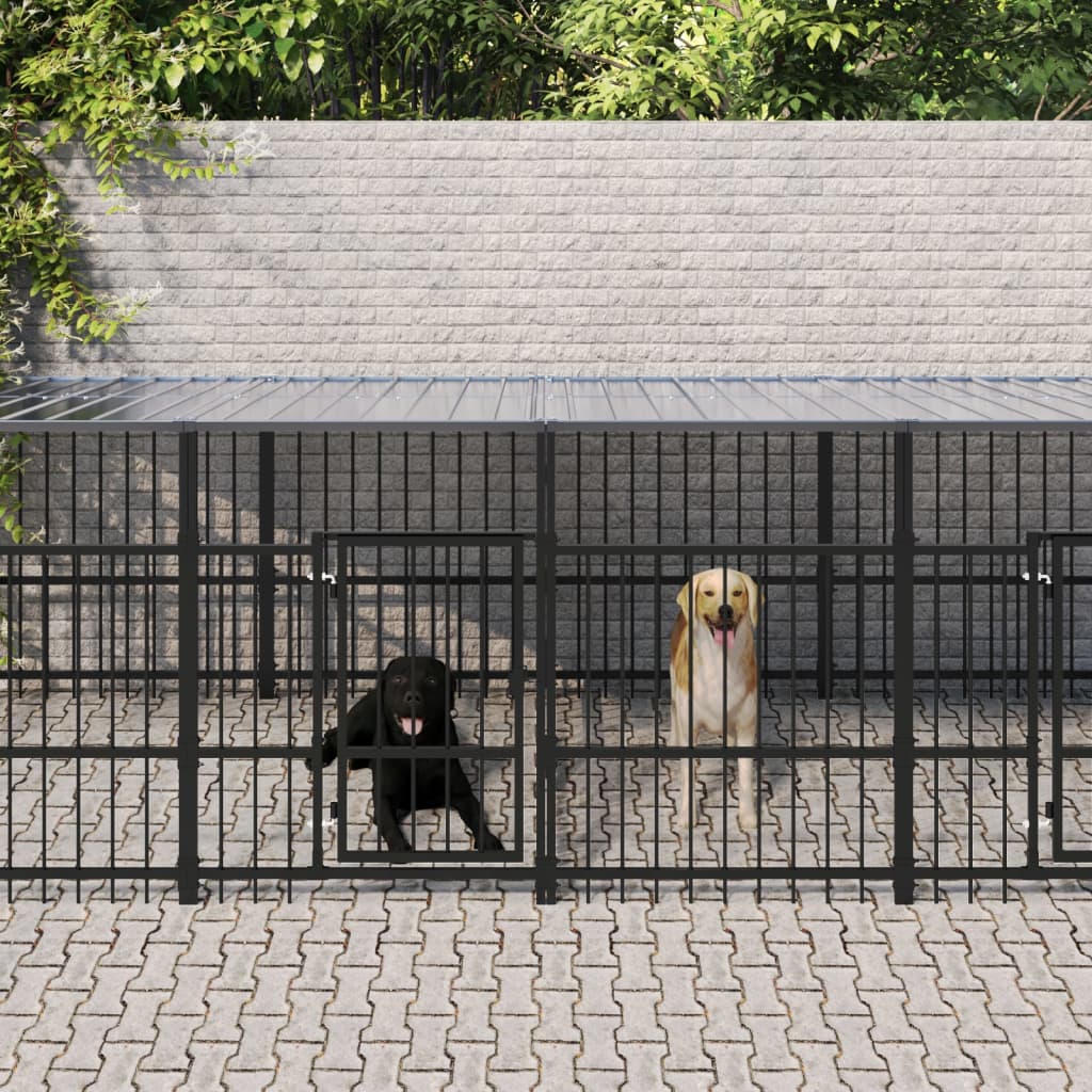Gabbia Per Cani Da Esterno In Acciaio 18,77 M²