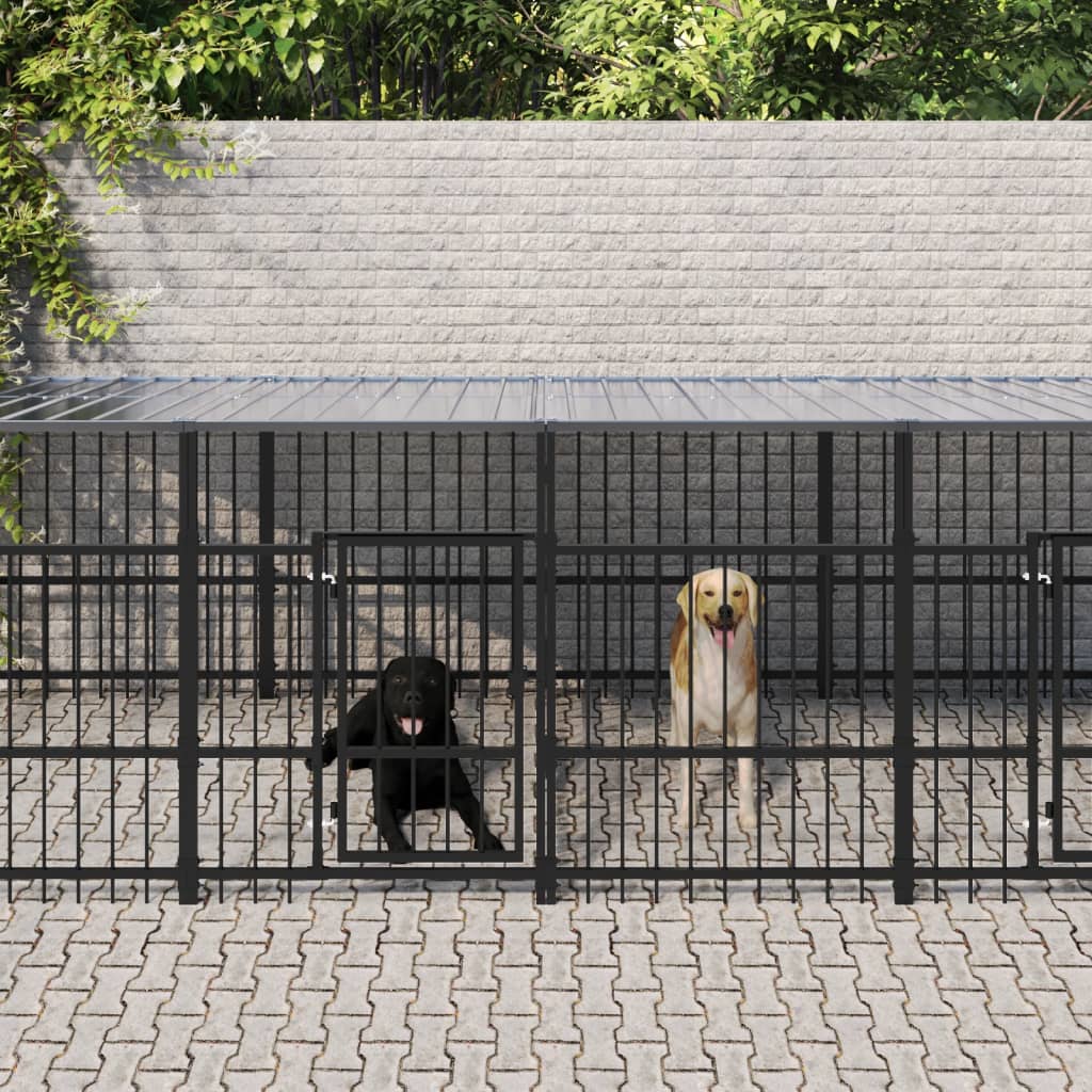 Gabbia Per Cani Da Esterno In Acciaio 18,77 M²