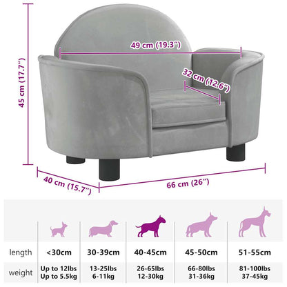 Lettino Per Cani 66X40X45 Cm In Velluto