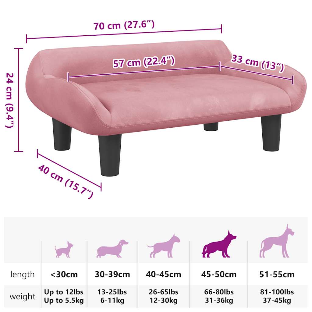 Lettino Per Cani 70X40X24 Cm In