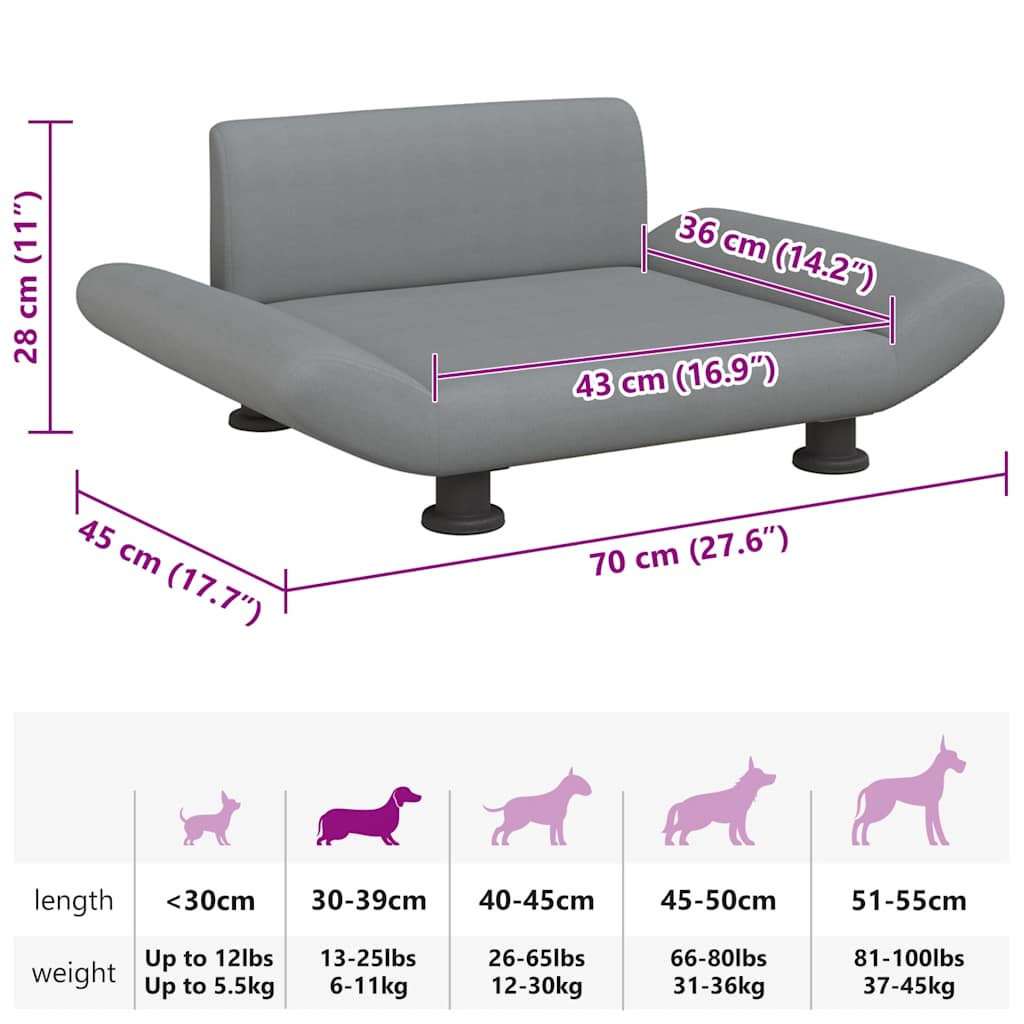 Lettino Per Cani 70X45X28 Cm In