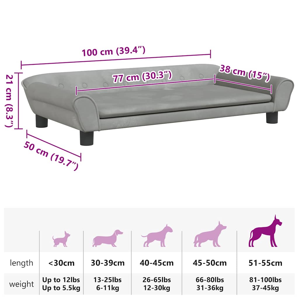 Lettino Per Cani In Velluto