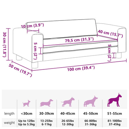Lettino Per Cani Con Estensione 100X50X30 Cm In