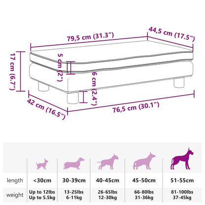 Lettino Per Cani Con Estensione 100X50X30 Cm In