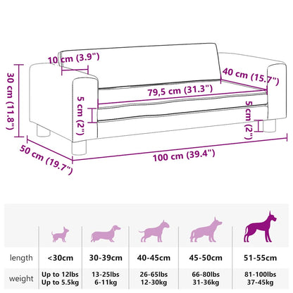 Lettino Per Cani Con Estensione 100X50X30Cm In