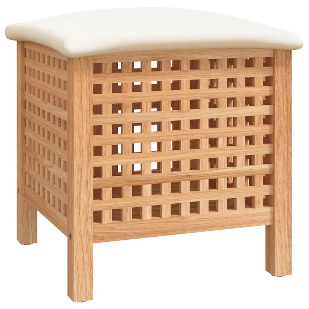 Sgabello Da Bagno 48X47,5X52 Cm In Legno Massello Di Noce