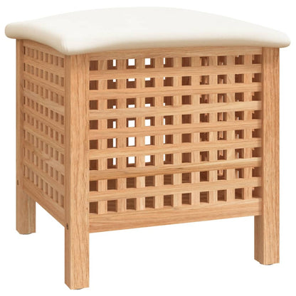 Sgabello Da Bagno 48X47,5X52 Cm In Legno Massello Di Noce