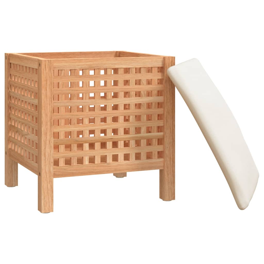 Sgabello Da Bagno 48X47,5X52 Cm In Legno Massello Di Noce