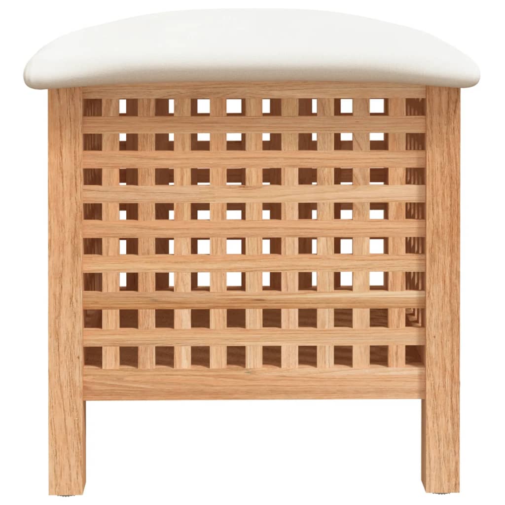 Sgabello Da Bagno 48X47,5X52 Cm In Legno Massello Di Noce