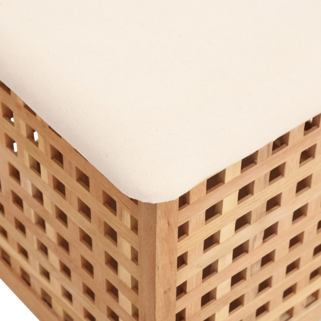 Sgabello Da Bagno 48X47,5X52 Cm In Legno Massello Di Noce
