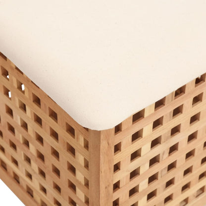 Sgabello Da Bagno 48X47,5X52 Cm In Legno Massello Di Noce