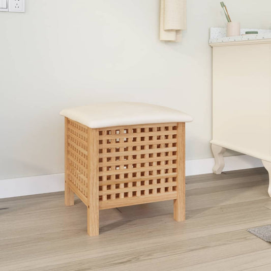 Sgabello Da Bagno 48X47,5X52 Cm In Legno Massello Di Noce