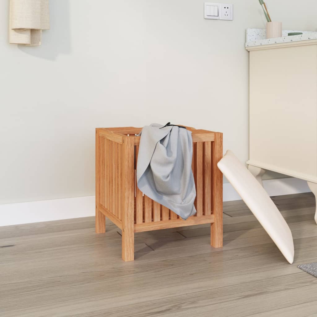 Sgabello Da Bagno 40,5X40X52 Cm In Legno Massello Di Noce Nero