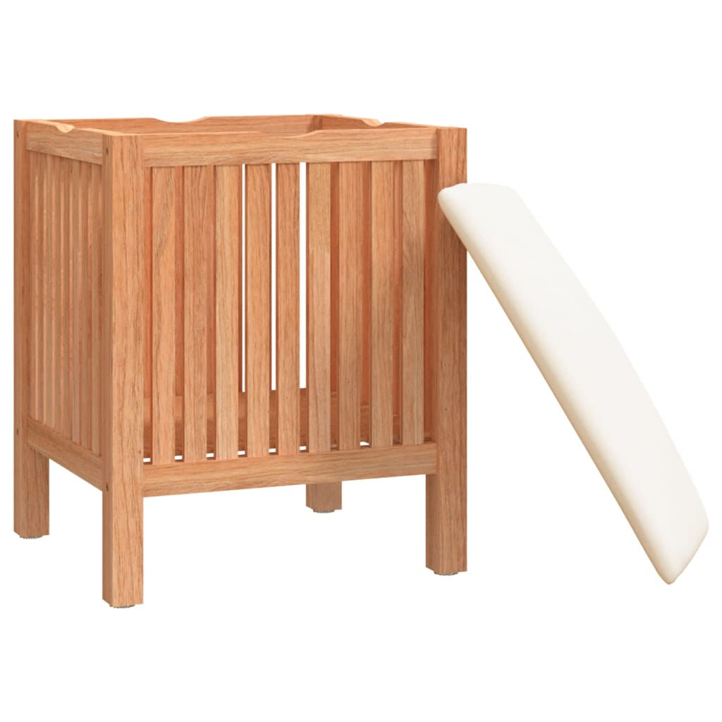 Sgabello Da Bagno 40,5X40X52 Cm In Legno Massello Di Noce Nero