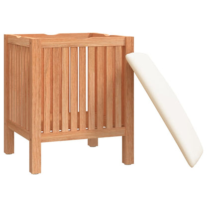 Sgabello Da Bagno 40,5X40X52 Cm In Legno Massello Di Noce Nero