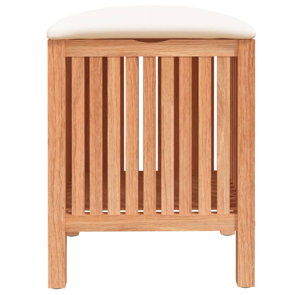 Sgabello Da Bagno 40,5X40X52 Cm In Legno Massello Di Noce Nero