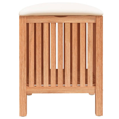 Sgabello Da Bagno 40,5X40X52 Cm In Legno Massello Di Noce Nero