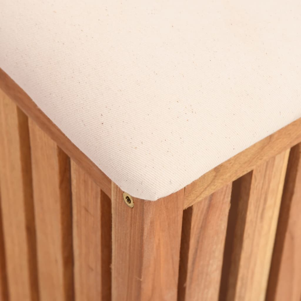 Sgabello Da Bagno 40,5X40X52 Cm In Legno Massello Di Noce Nero