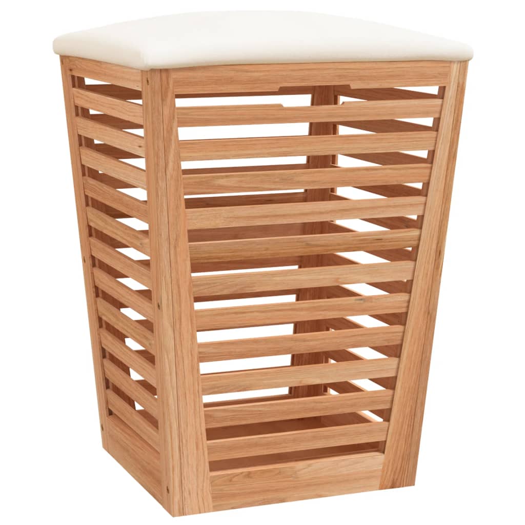 Sgabello Da Bagno 40,5X40,5X56 Cm In Legno Massello Di Noce