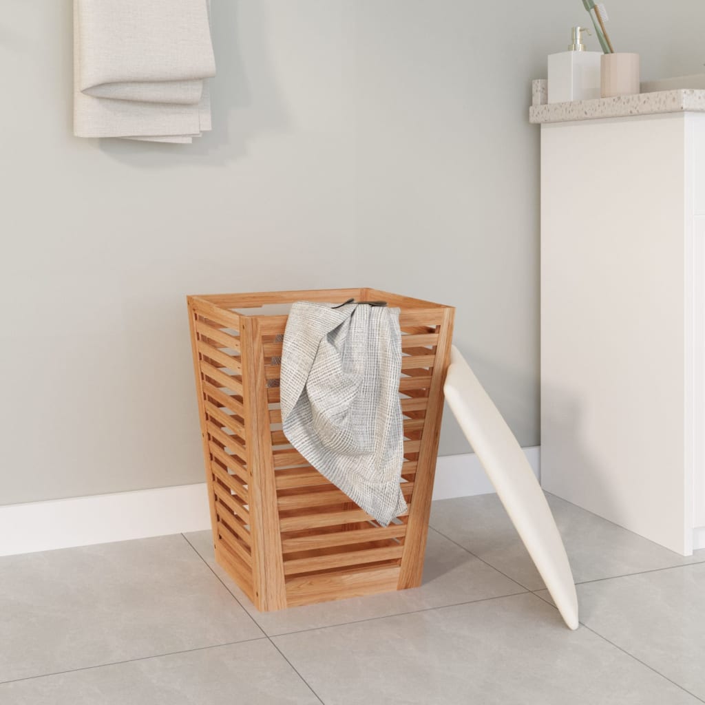 Sgabello Da Bagno 40,5X40,5X56 Cm In Legno Massello Di Noce