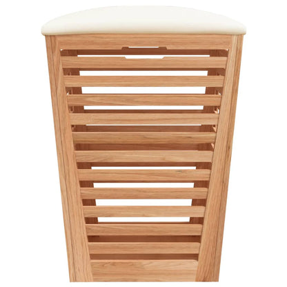Sgabello Da Bagno 40,5X40,5X56 Cm In Legno Massello Di Noce
