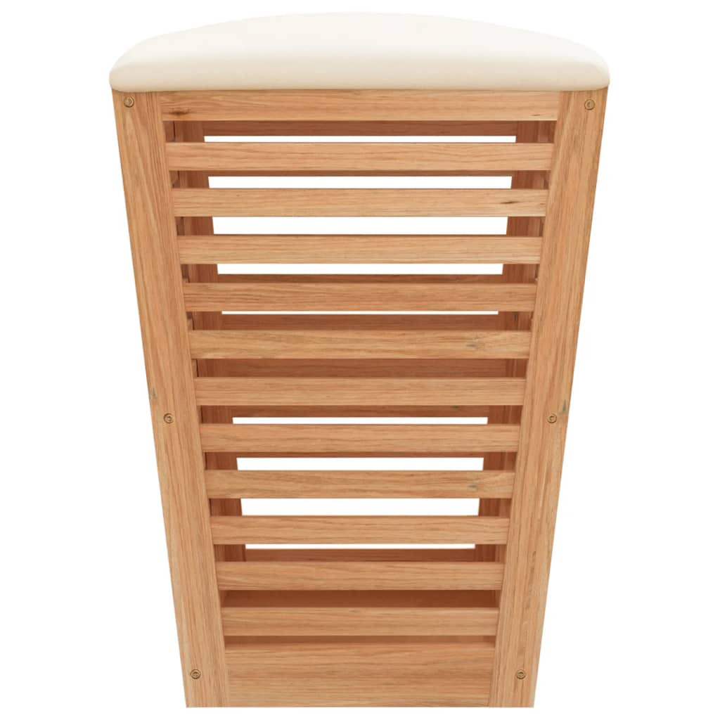 Sgabello Da Bagno 40,5X40,5X56 Cm In Legno Massello Di Noce