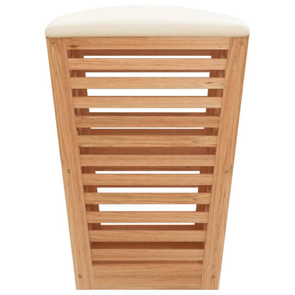 Sgabello Da Bagno 40,5X40,5X56 Cm In Legno Massello Di Noce