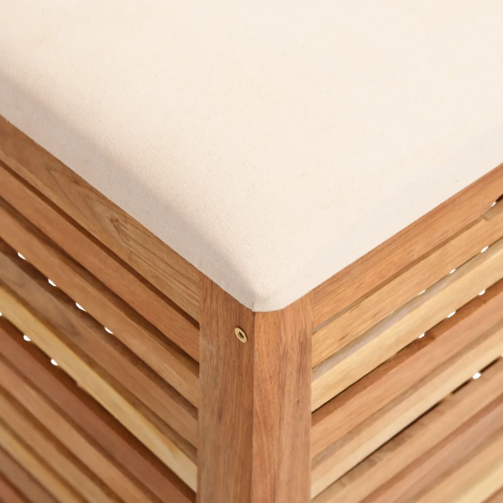 Sgabello Da Bagno 40,5X40,5X56 Cm In Legno Massello Di Noce