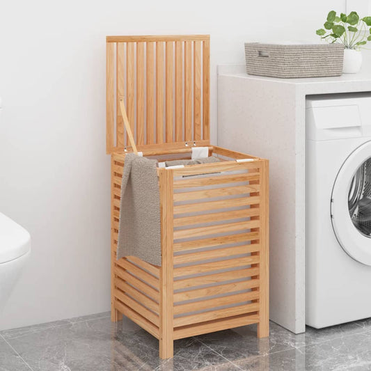 Cesto Del Bucato 45X45X65 Cm Legno Massello Di Noce
