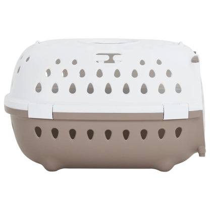 Trasportino Animali Domestici Bianco E Marrone 50X34,5X32 Cm Pp