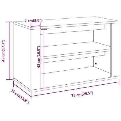 Scarpiera Nera 75X35X45 Cm In Legno Multistrato
