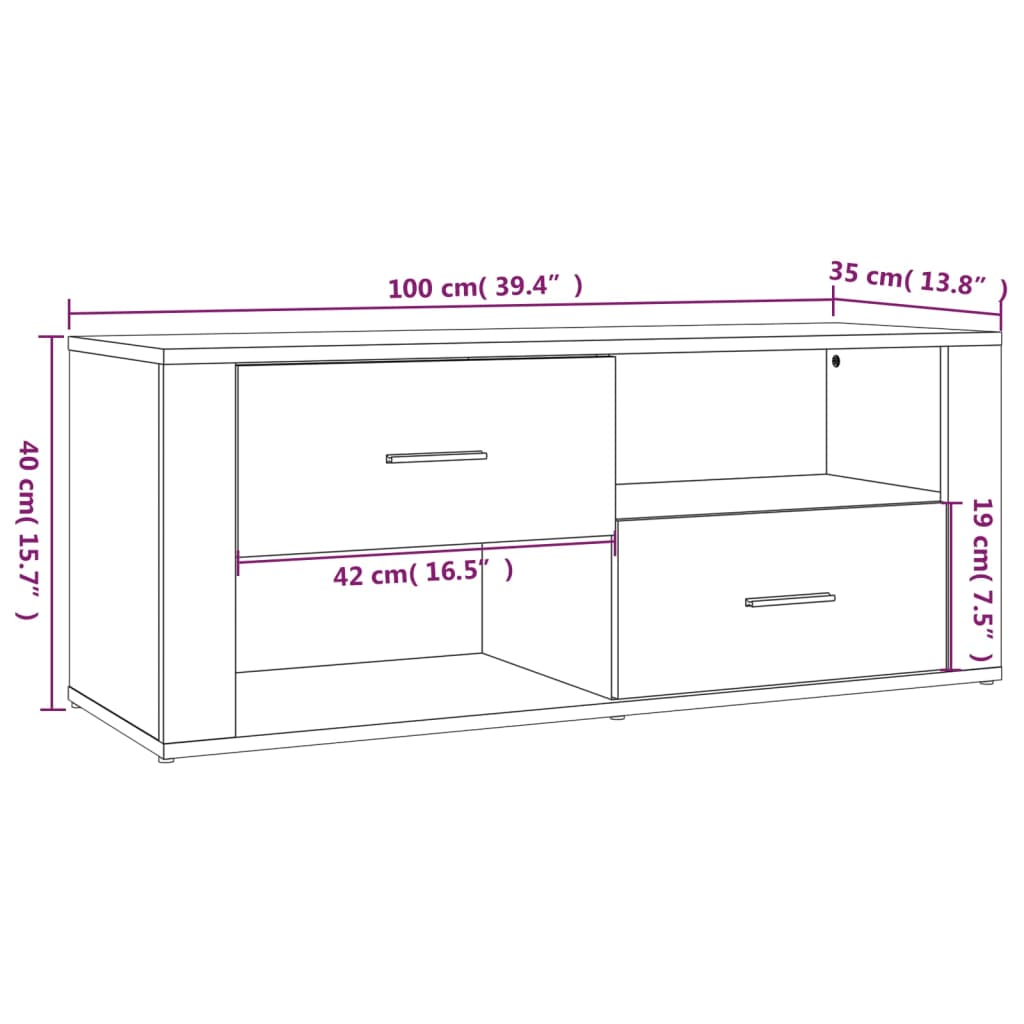 Mobile Per Tv 100X35X40 Cm Legno Multistrato