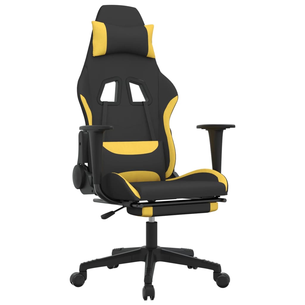 Sedia Da Gaming Nero E Giallo In Tessuto