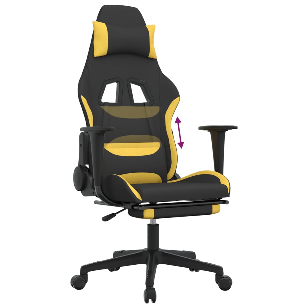 Sedia Da Gaming Nero E Giallo In Tessuto