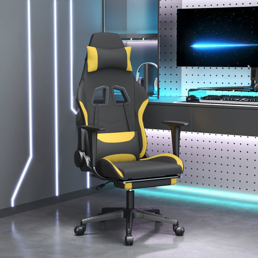 Sedia Da Gaming Nero E Giallo In Tessuto