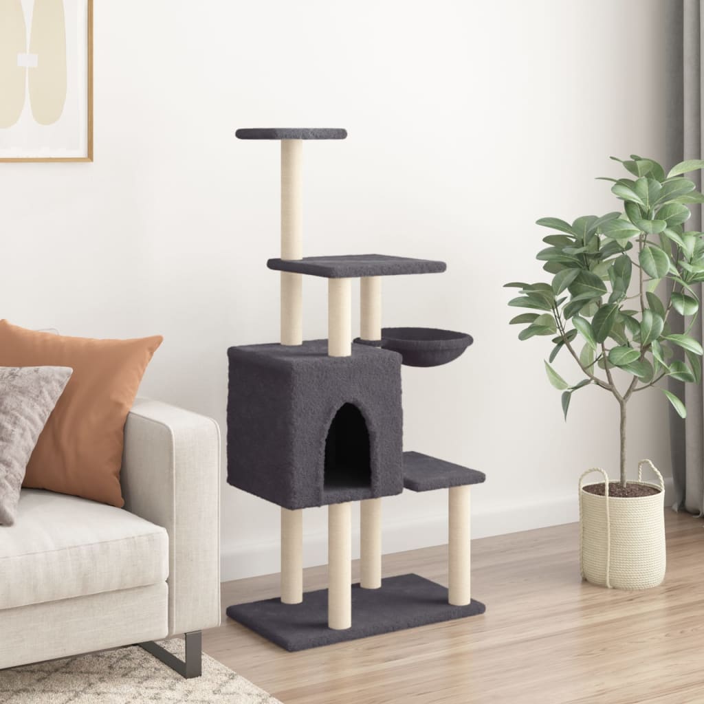 Albero Per Gatti Con Tiragraffi In Sisal 131 Cm