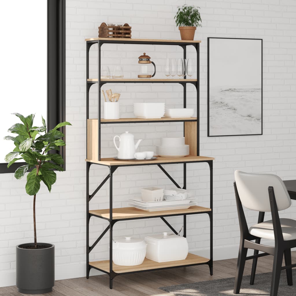 Scaffale Cucina 6Ripiani 90X40X180Cm Multistrato