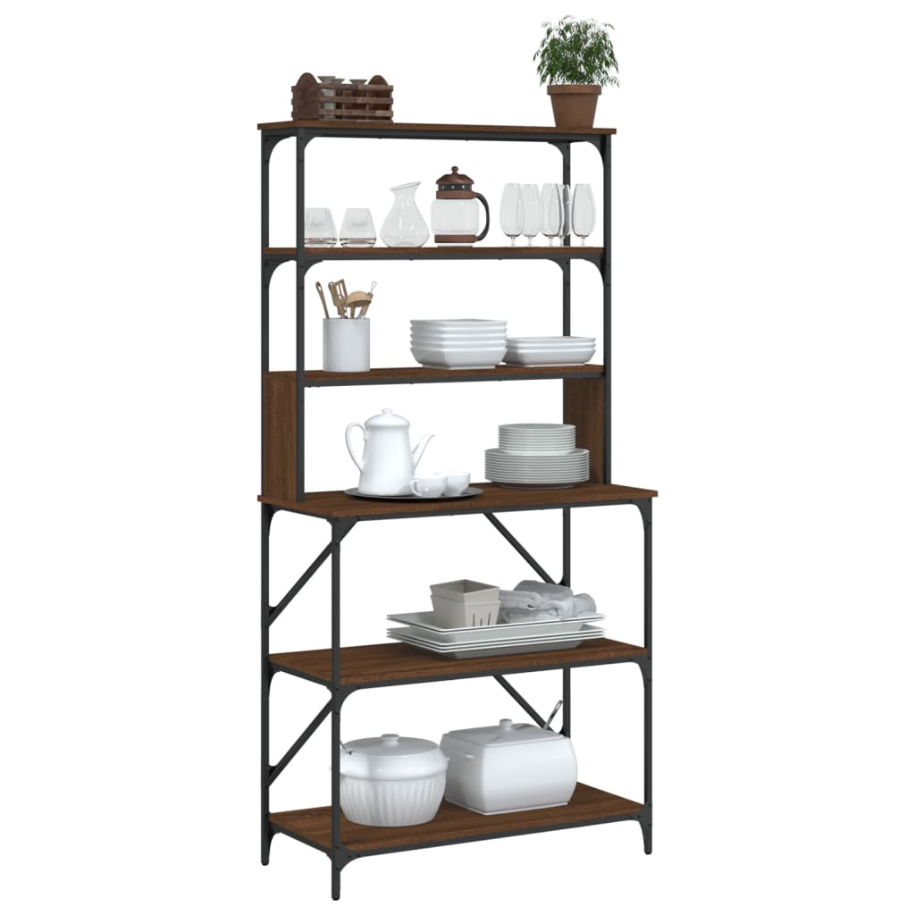 Scaffale Cucina 6Ripiani 90X40X180Cm Multistrato