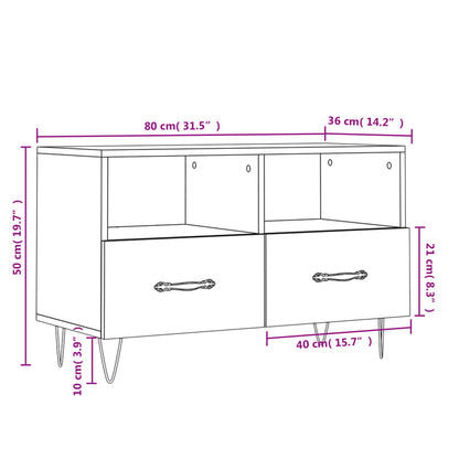 Mobile Porta Tv 80X36X50 Cm In Legno Multistrato