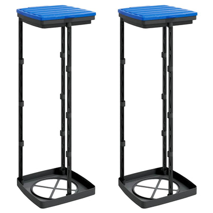 Porta Sacchi Spazzatura 2 Pz Nero E Blu In Pp