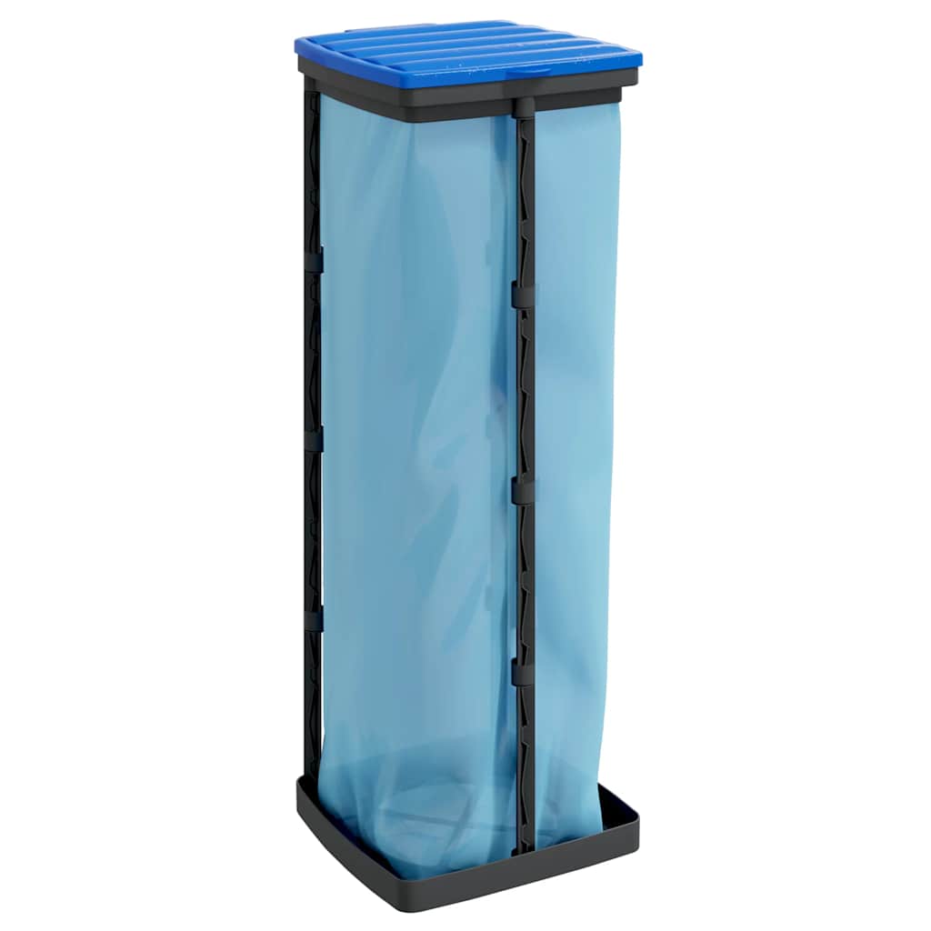 Porta Sacchi Spazzatura 2 Pz Nero E Blu In Pp