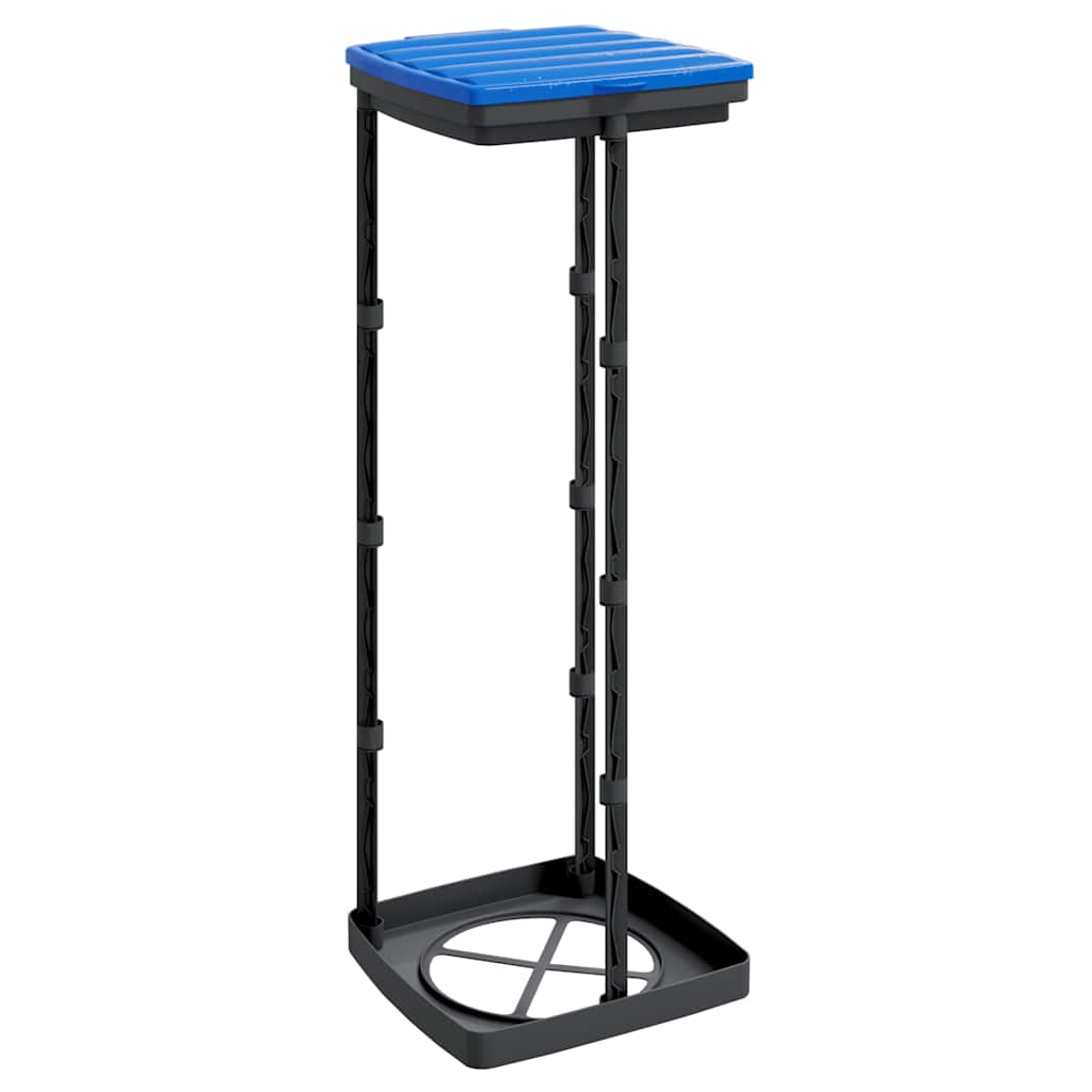 Porta Sacchi Spazzatura 2 Pz Nero E Blu In Pp
