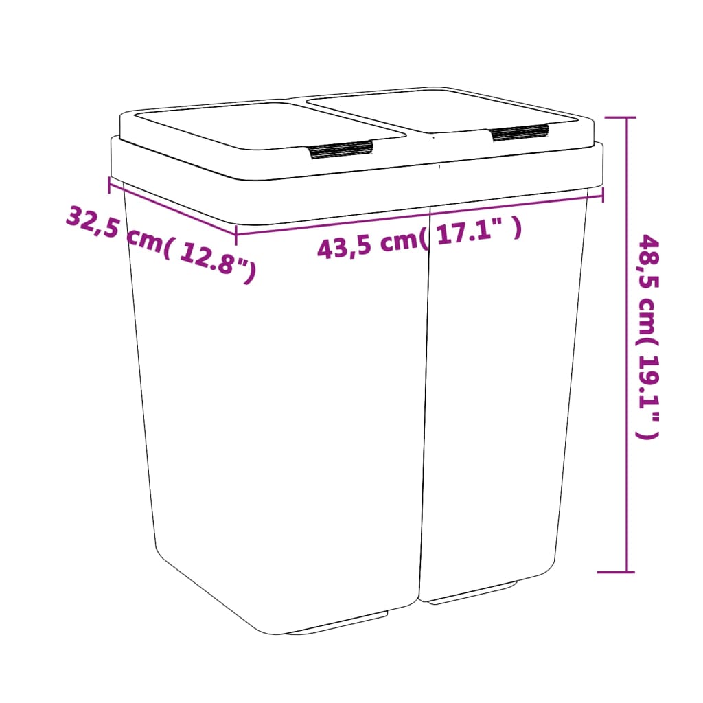 Cestino Doppio 2X25 L