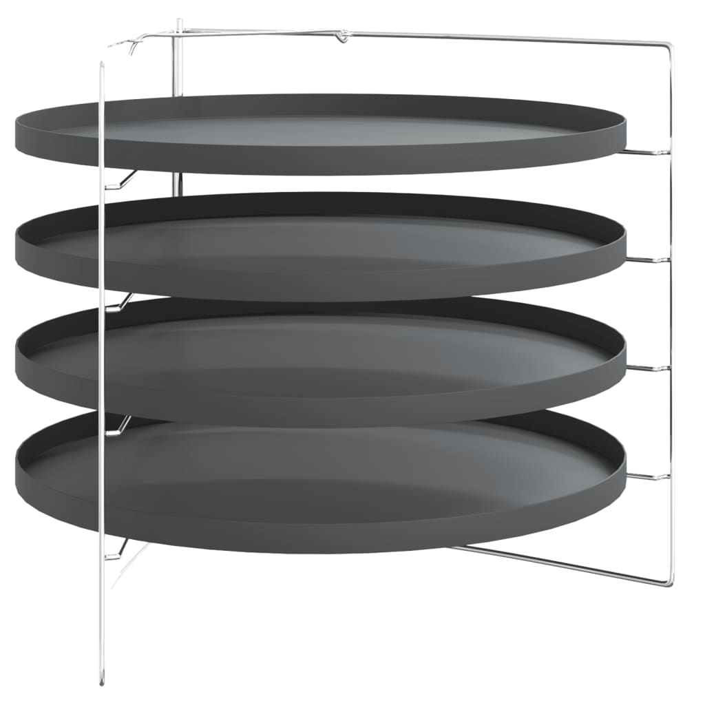Teglie Per Pizza 4 Pz Con Porta Teglie Ø 28 Cm In Acciaio