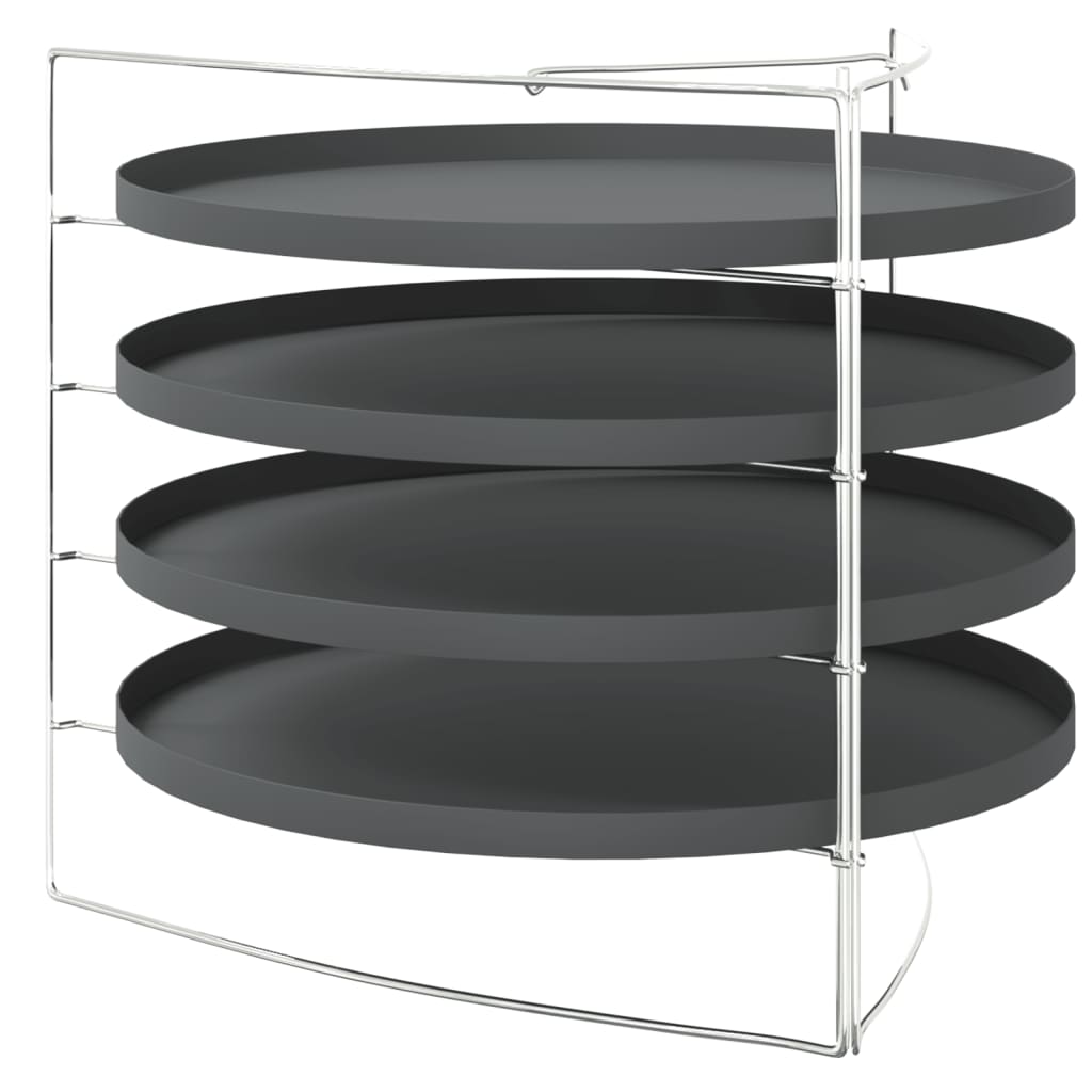 Teglie Per Pizza 4 Pz Con Porta Teglie Ø 28 Cm In Acciaio