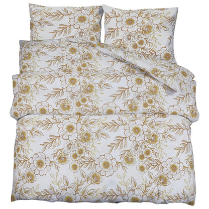 Set Copripiumino 240X220 Cm In Cotone Bianco E Marrone