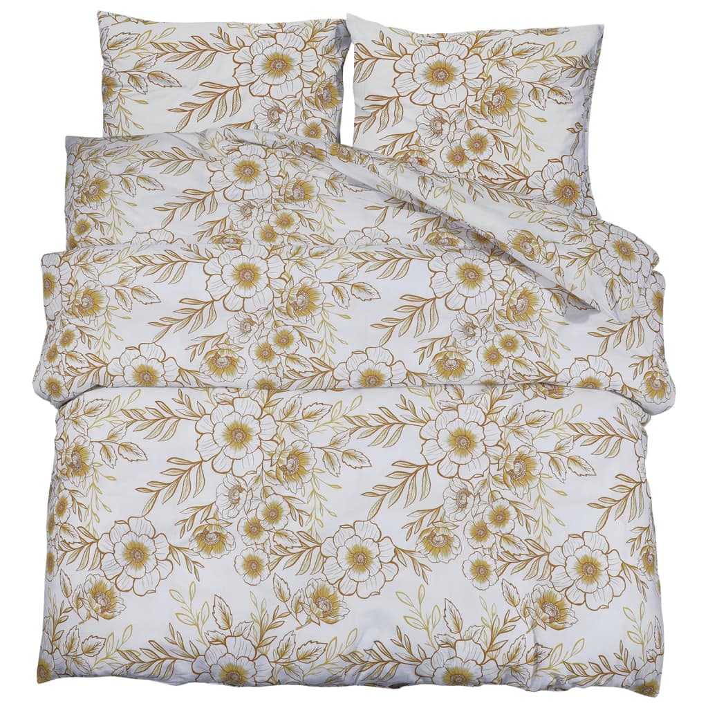 Set Copripiumino 200X200 Cm In Cotone Bianco E Marrone